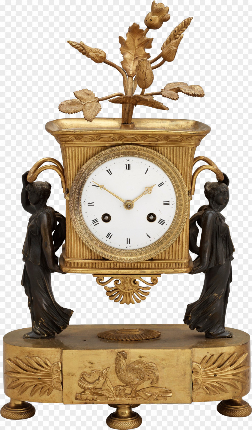 Clock Mantel Antique 19th Century PNG