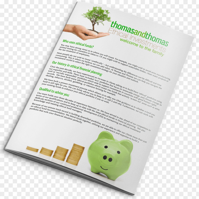 Pamphlet Finance Portfolio Investment Fund Service Socially Responsible Investing PNG