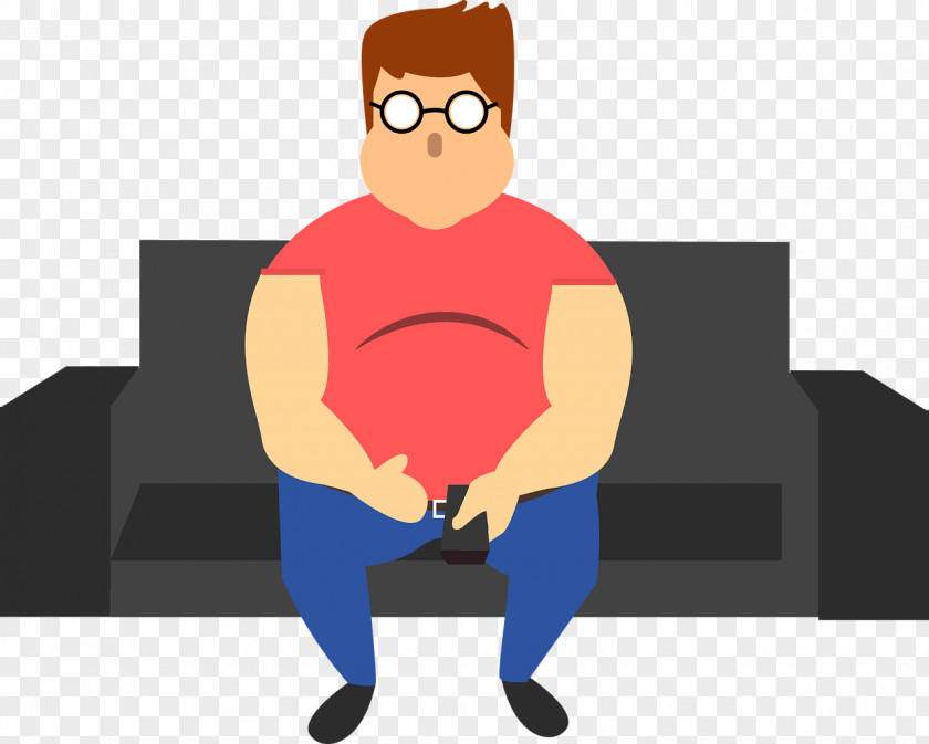 Sitting Man Sedentary Lifestyle Obesity Health Overweight PNG