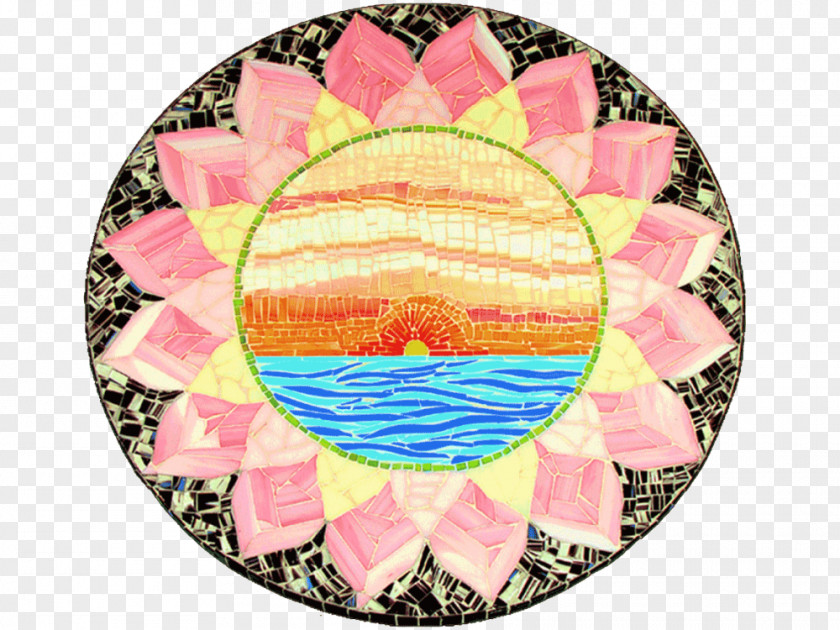 Circle Sand Mandala Textile Pink M PNG