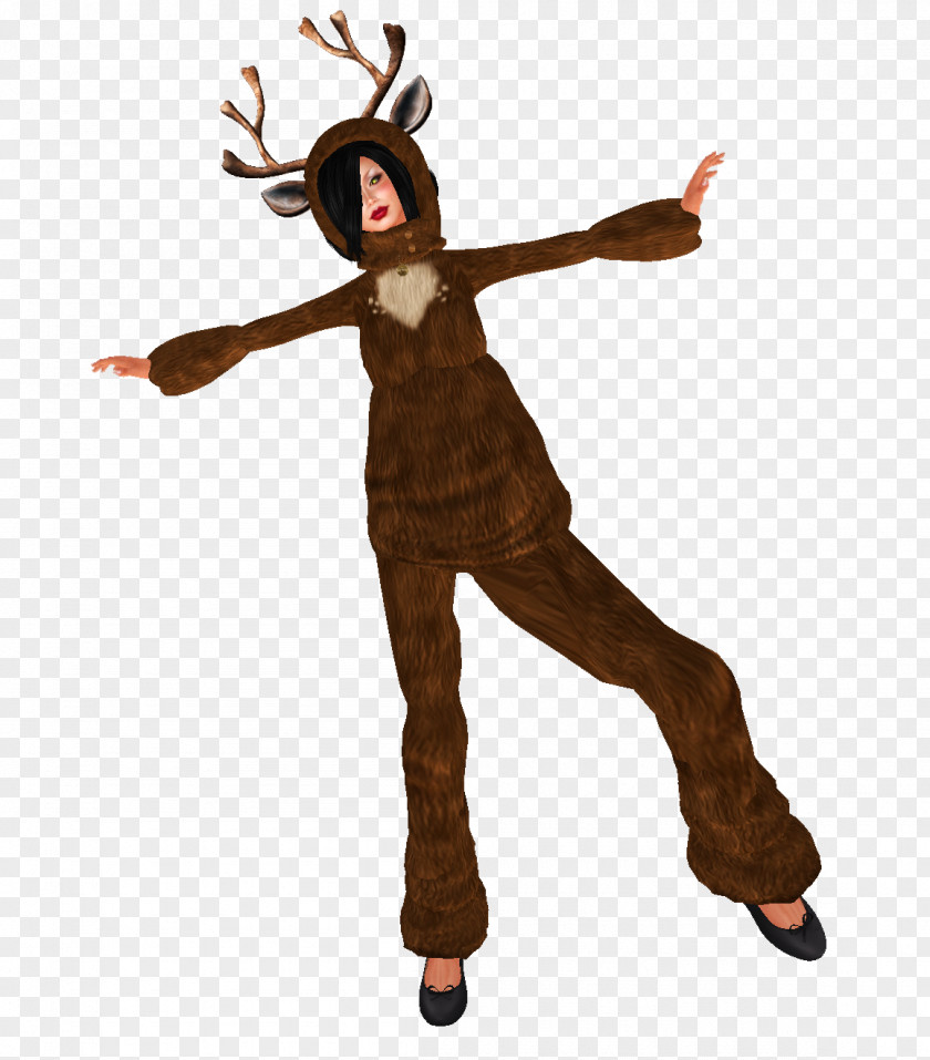 Jumping Deers Reindeer Costume PNG