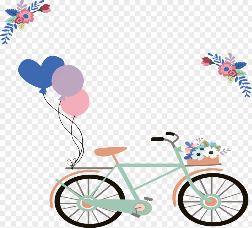 Romantic Wedding Bicycle Wheel Clip Art PNG