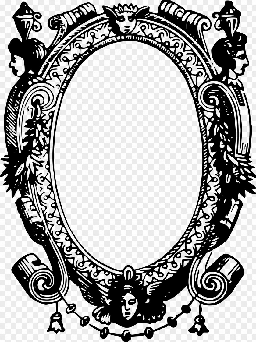 Vintage Picture Frames Drawing Mirror Clip Art PNG