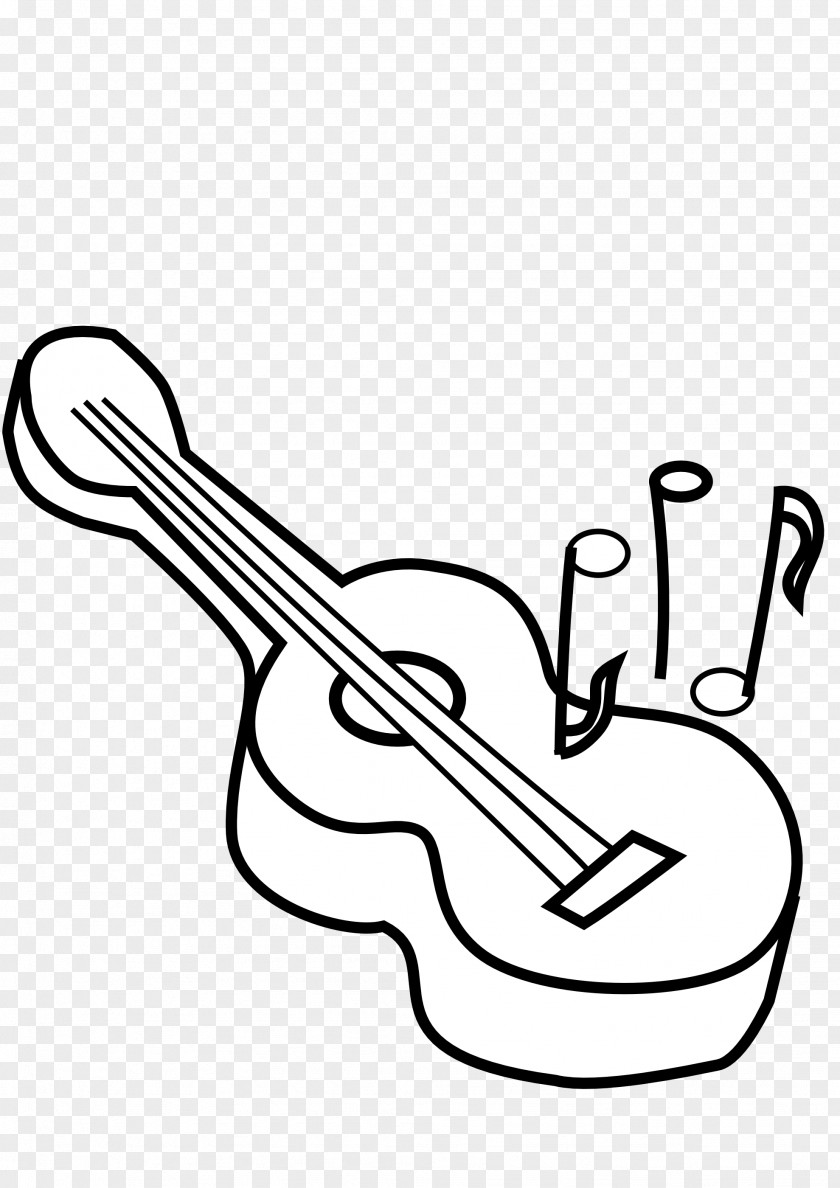 Black And White Guitar Ukulele Electric Clip Art PNG