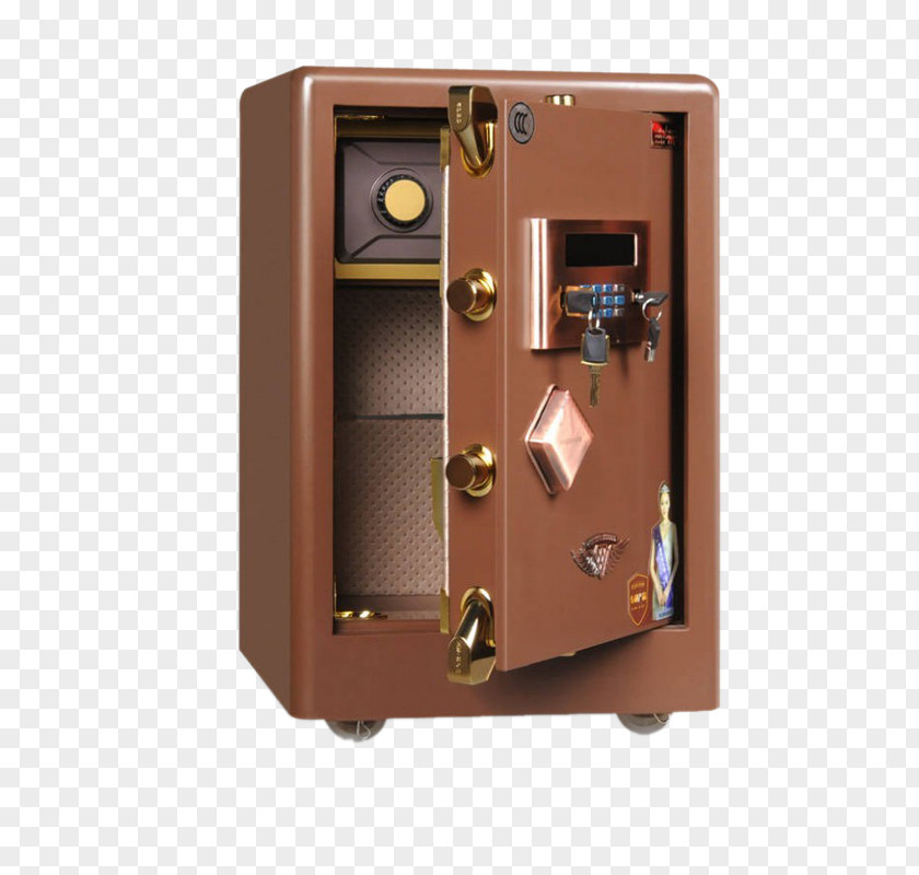 Brown Double Lock Safe Deposit Box Key PNG