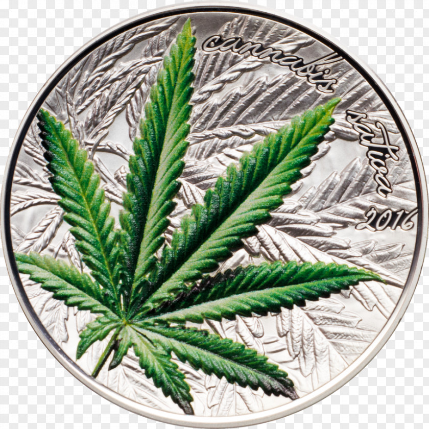 Cannabis Beninese Presidential Election, 2016 Sativa Silver Coin PNG