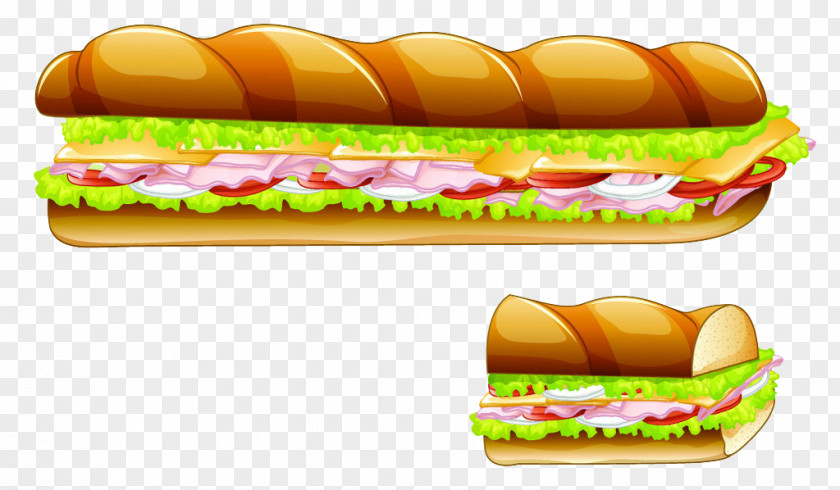 Delicious Breakfast Submarine Sandwich Hamburger Junk Food Hot Dog Fast PNG