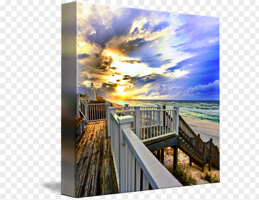 Beach Sunset Gallery Wrap Shore Canvas Art Printmaking PNG