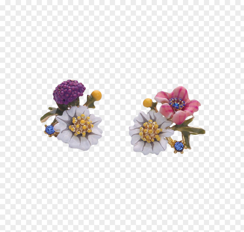 Enamel Flower Earrings Earring Jewellery Gemstone Woman PNG