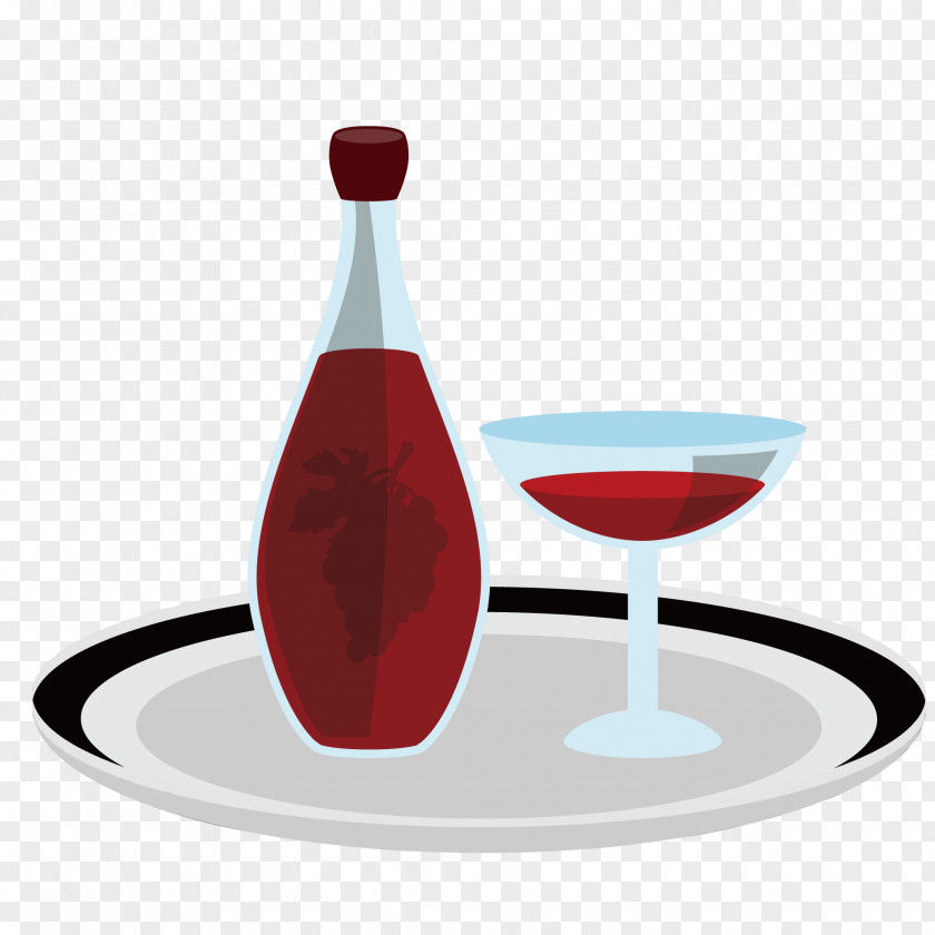 Red Wine And Trays Vector Material Cocktail Glass PNG