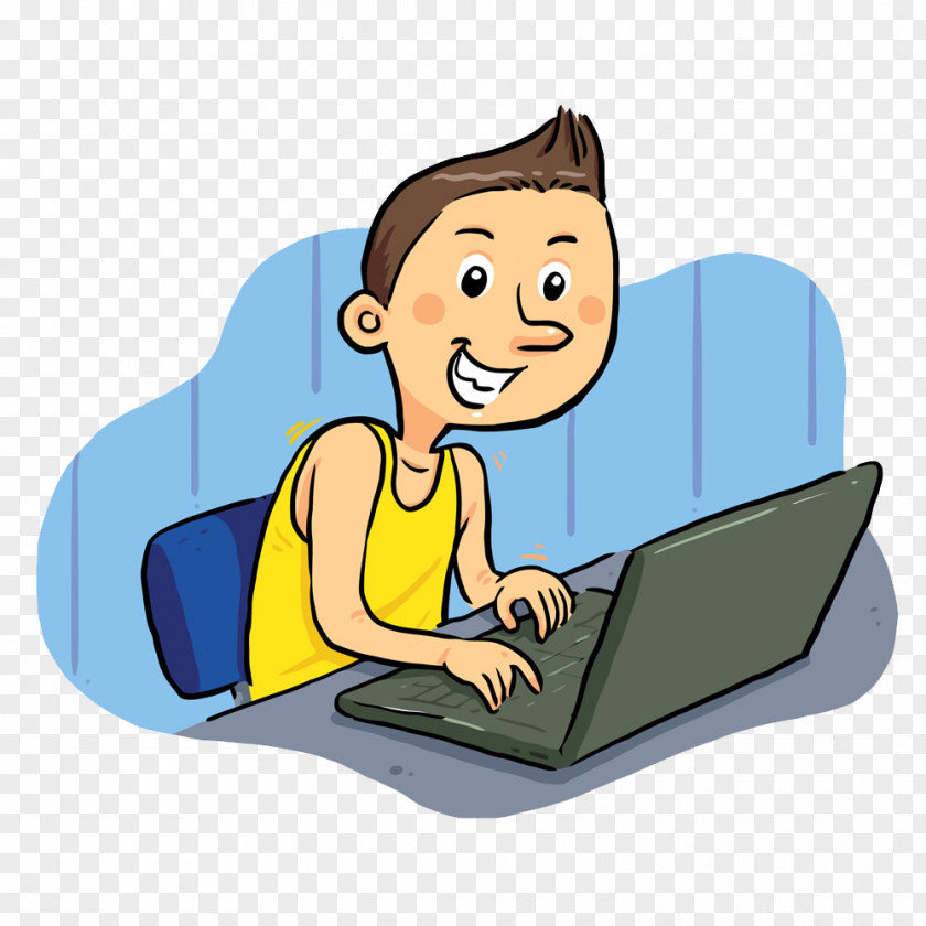 Stay Up All Night Playing Computer Boy Laptop Royalty-free Clip Art PNG
