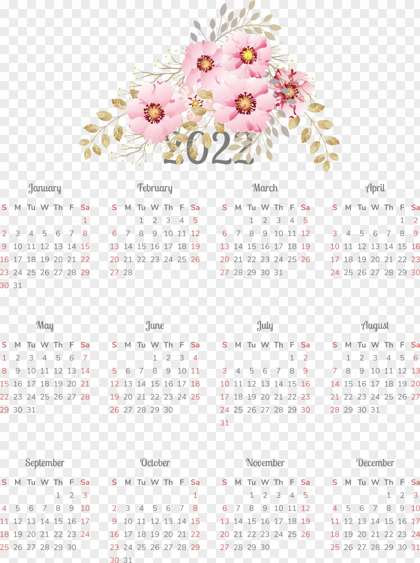 Calendar Font Flower 2011 PNG