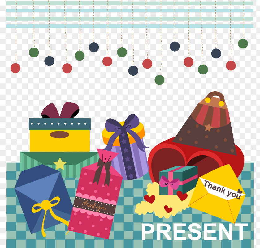 Cartoon Gift Background Vector Material Clip Art PNG