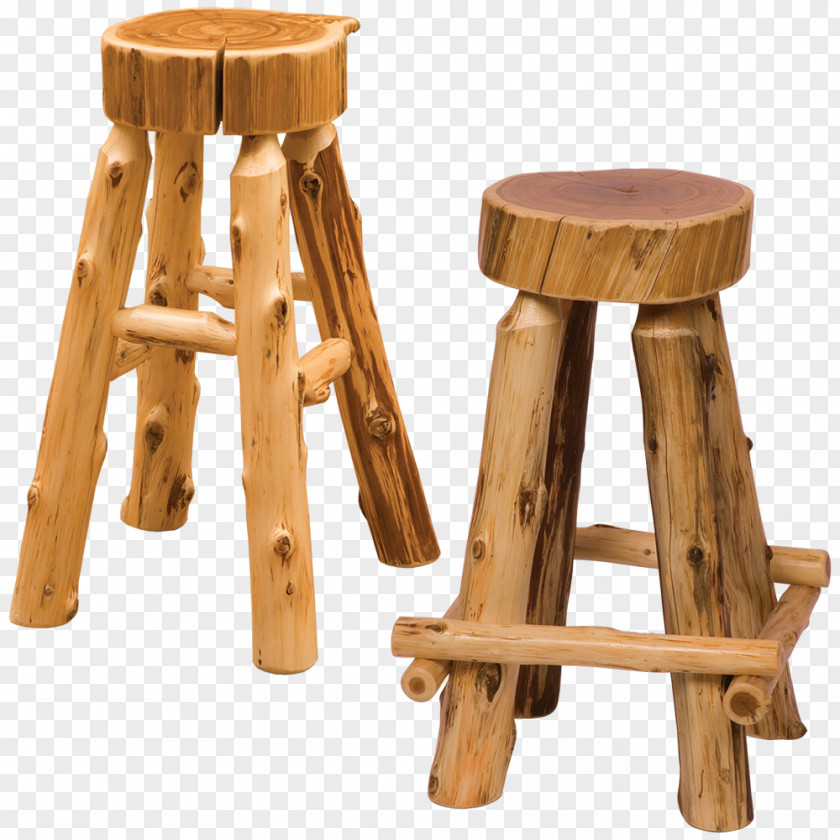 Cedar Wood Bar Stool Table Chair Furniture PNG