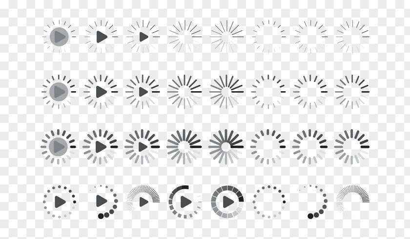 Different Styles Of Play Button Loading Icon Euclidean Vector Design Download PNG
