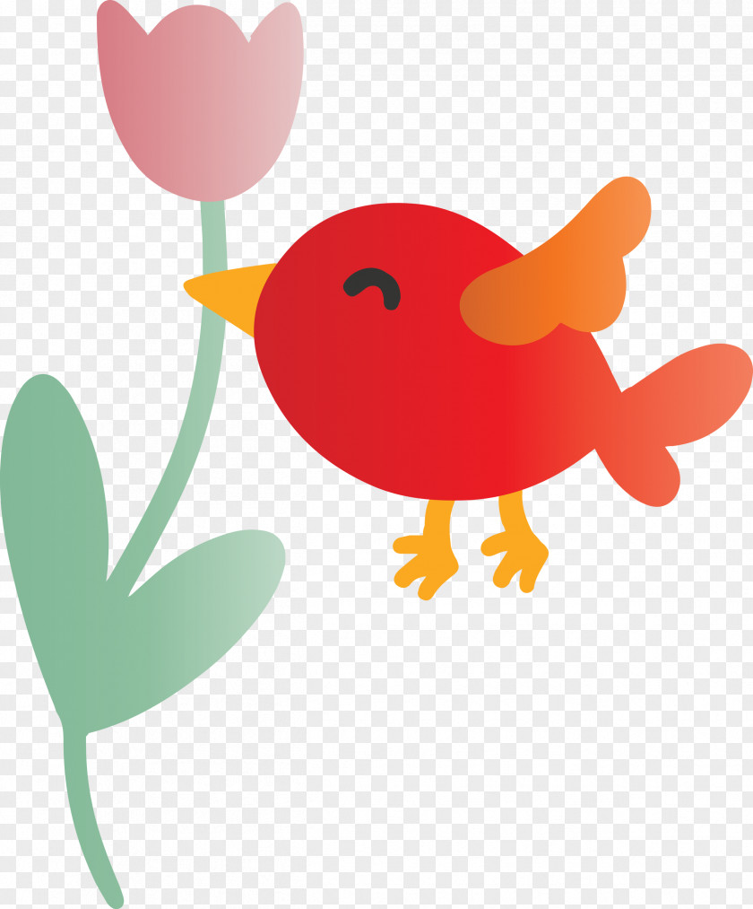 Flying Bird With Flower PNG
