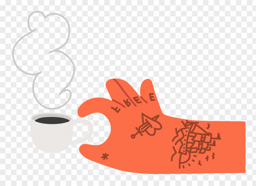 Hand Pinching Coffee PNG