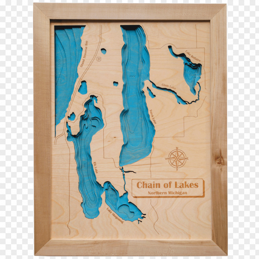 Lake Tahoe Michigan Map Wood Ya Shop PNG