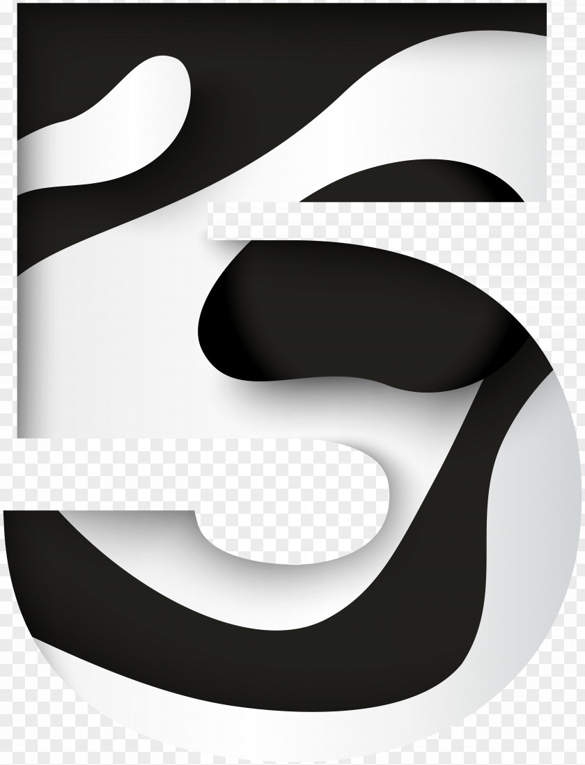 Number Five Black White Clip Art Image Logo And Brand PNG
