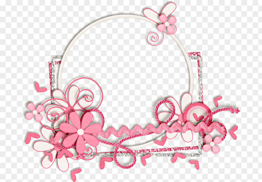 Pink Flower Decorative Circular Border PNG flower decorative circular border clipart PNG