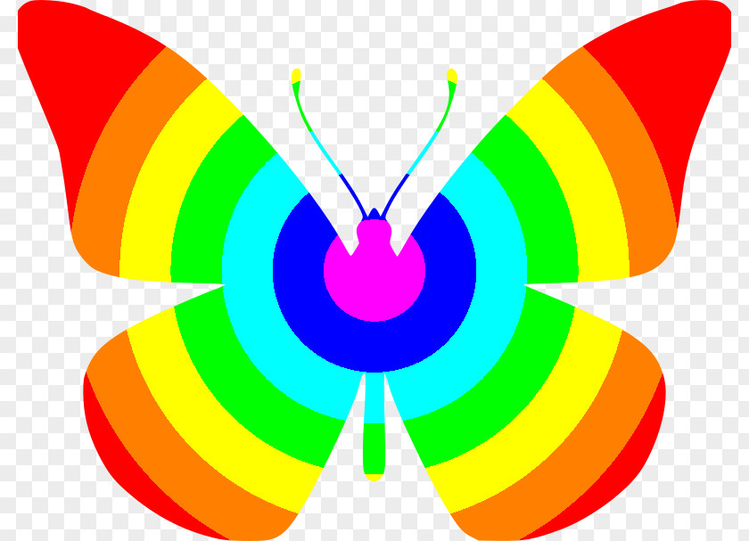 Seven Color Rainbow Butterfly Yellow Clip Art PNG