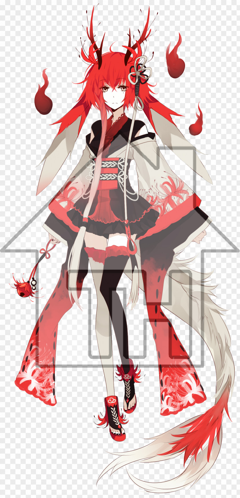 Spider Lily Costume Design Cartoon Character PNG