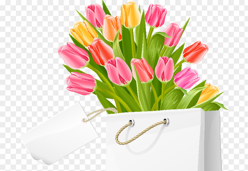 White Tulips Bouquet Bag Wedding Invitation Tulip Flower Clip Art PNG