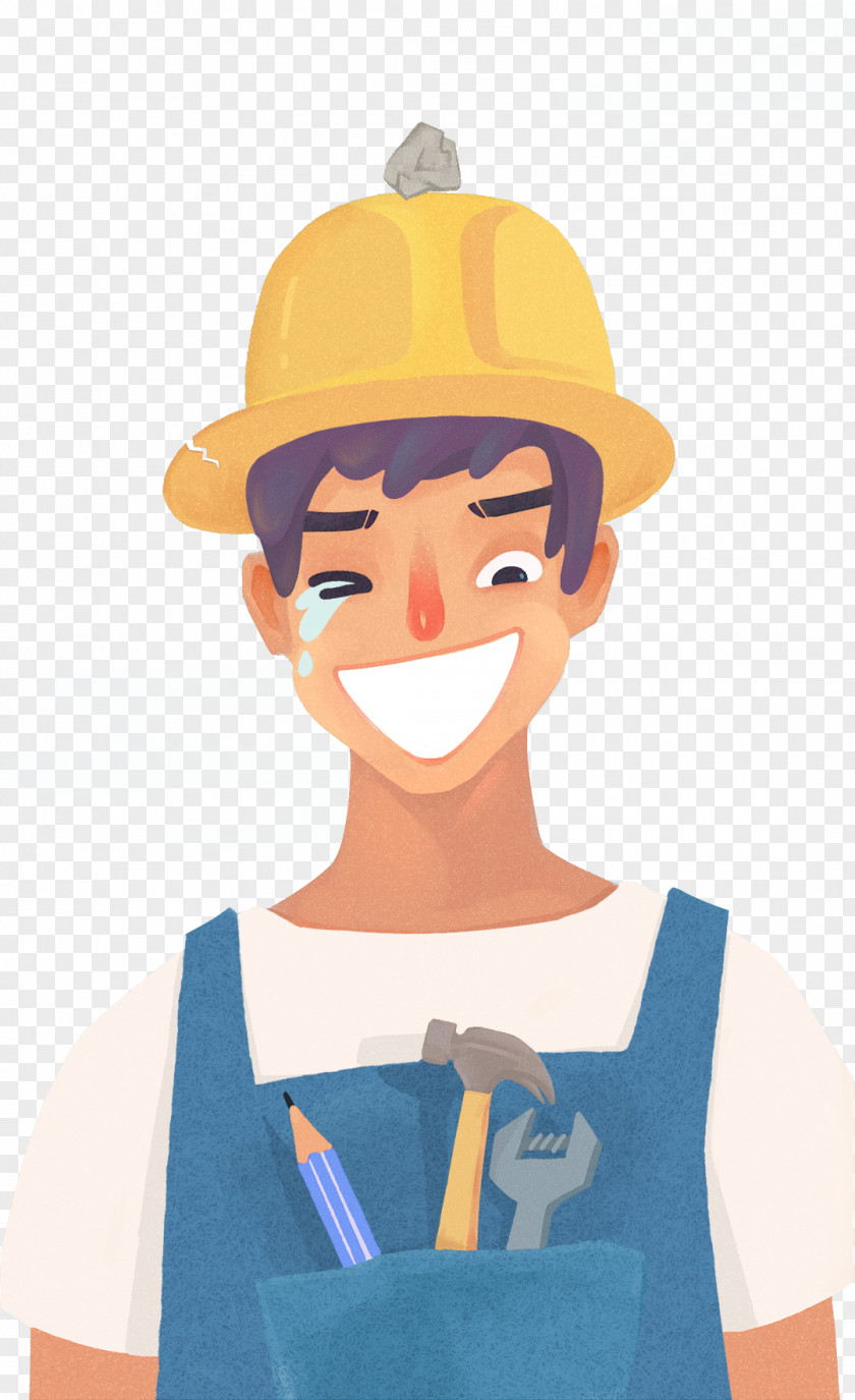 Construction Worker Helmet Painted Stone Sweat Architectural Engineering Laborer Building Material PNG