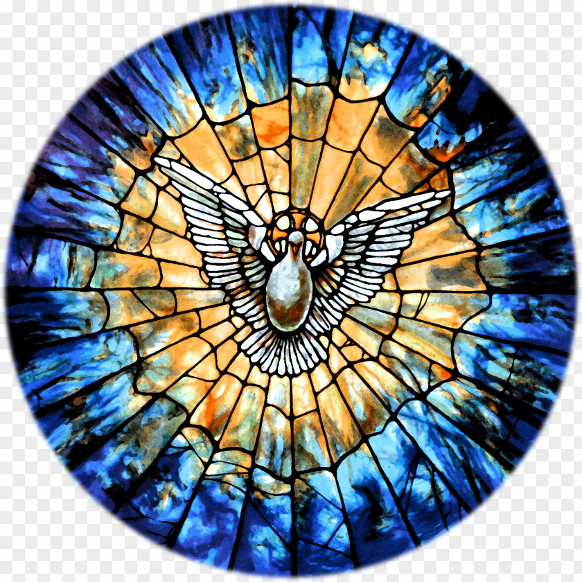 Holy Spirit Incarnation Stained Glass Fresco PNG