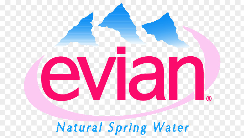 Water Logo Evian Natural Spring 500 ML, 24 Count Brand PNG
