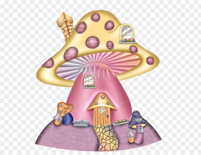 Colored Mushroom House Clip Art PNG