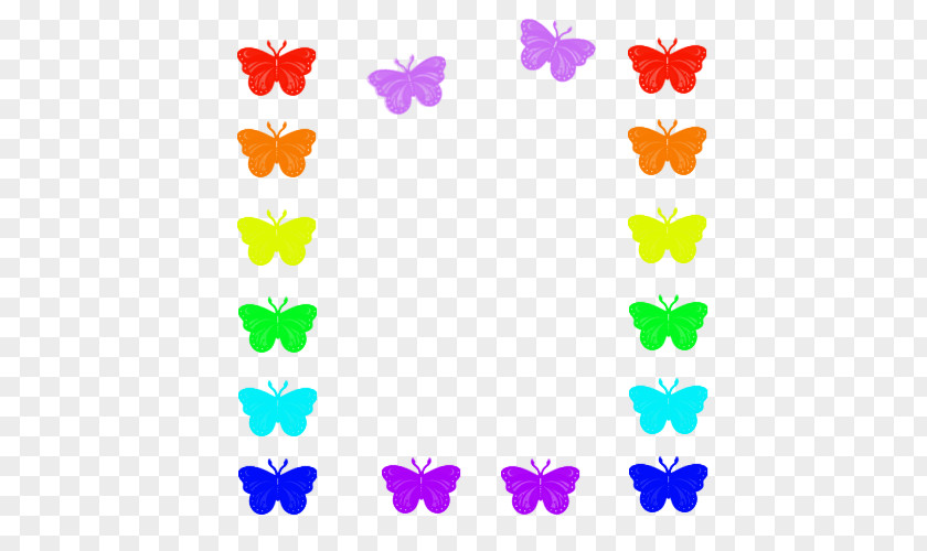 Colorful Butterfly Border Clip Art PNG