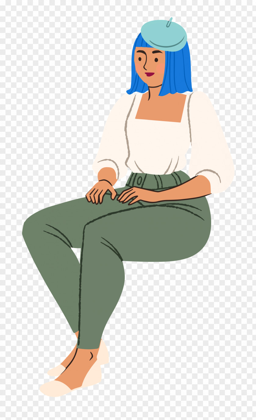 Sitting Girl Woman PNG