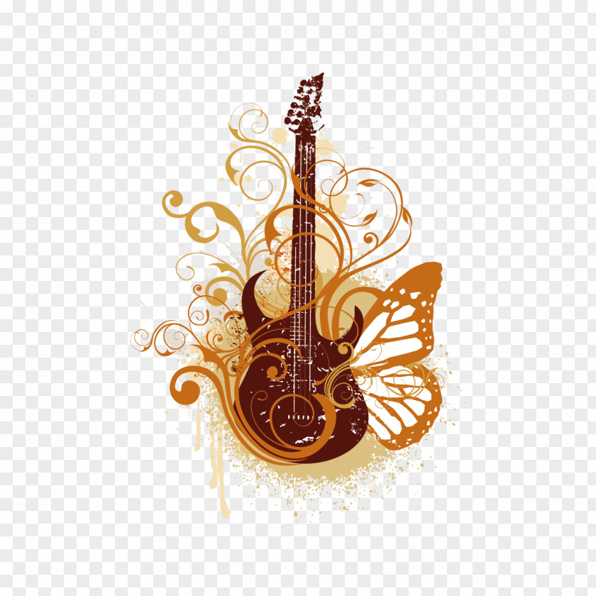 Vector Guitar And Wings Musical Instrument Royalty-free PNG