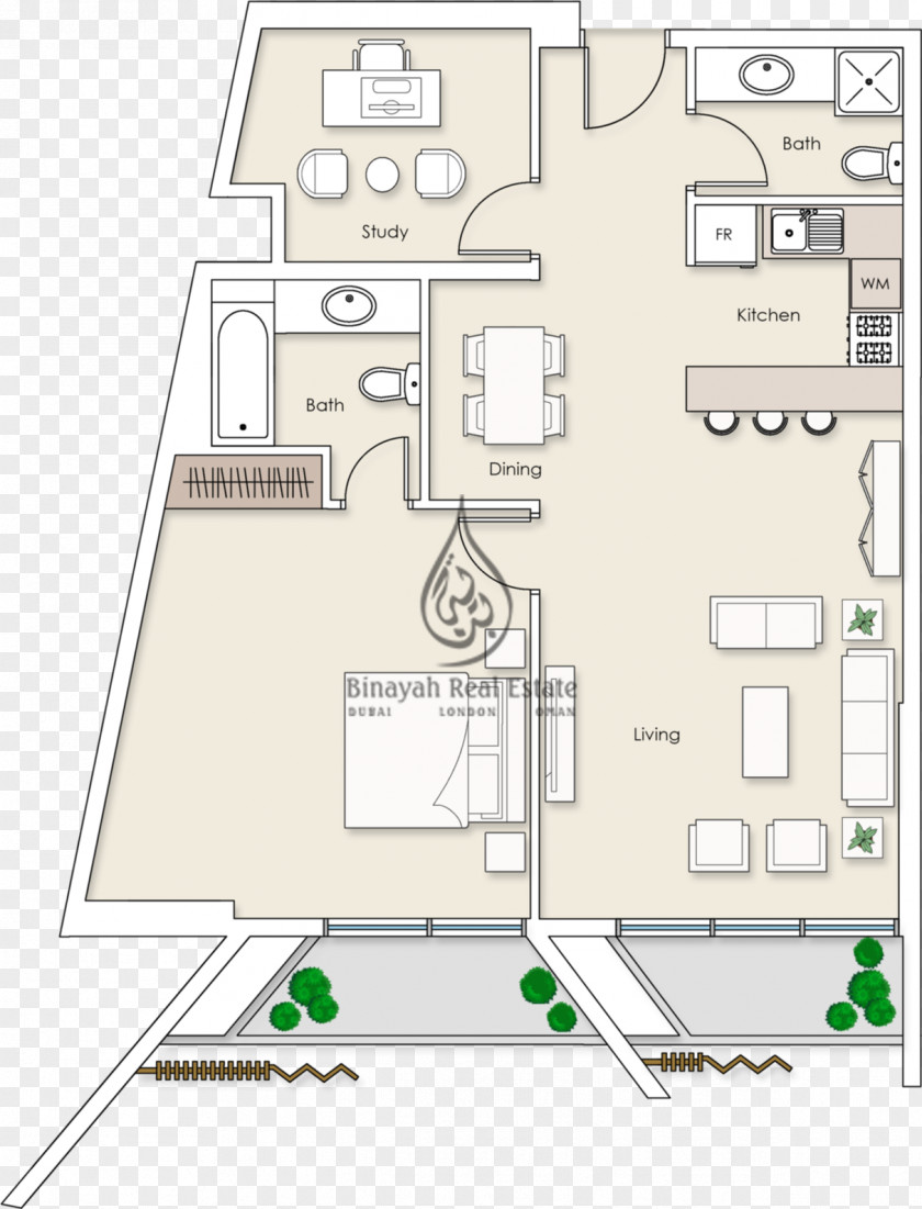 Apartment Platinum Residence 1 Floor Plan 2 Studio PNG