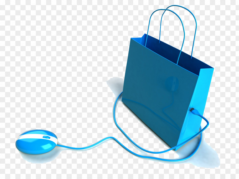 Blue Shopping Bag Online E-commerce Purchasing PNG