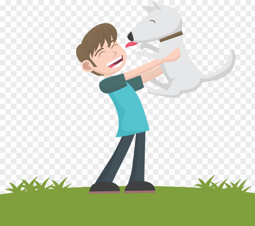 Vector Cartoon Boy And Dog Puppy Cat Euclidean PNG