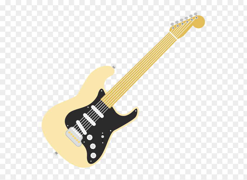 Cartoon Electric Guitar Bass Musical Instrument Fender Stratocaster PNG