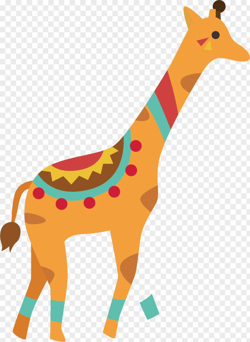 Color Giraffe Vector Cartoon Drawing Illustration PNG
