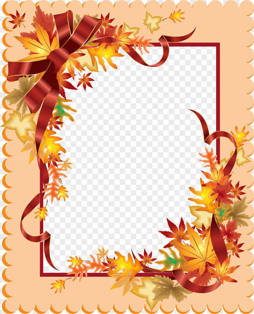 Leaf Frame Thanksgiving Document Clip Art PNG