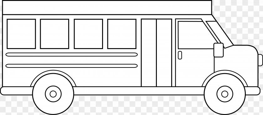 Bus Outline Car Transport Child Printing Line Art PNG