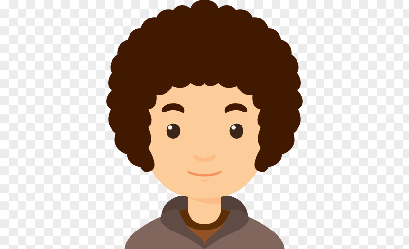 Curly Boy Cartoon Hair PNG