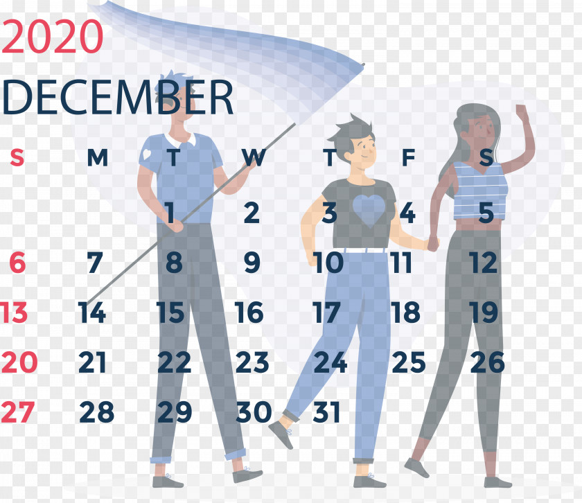 December 2020 Printable Calendar PNG