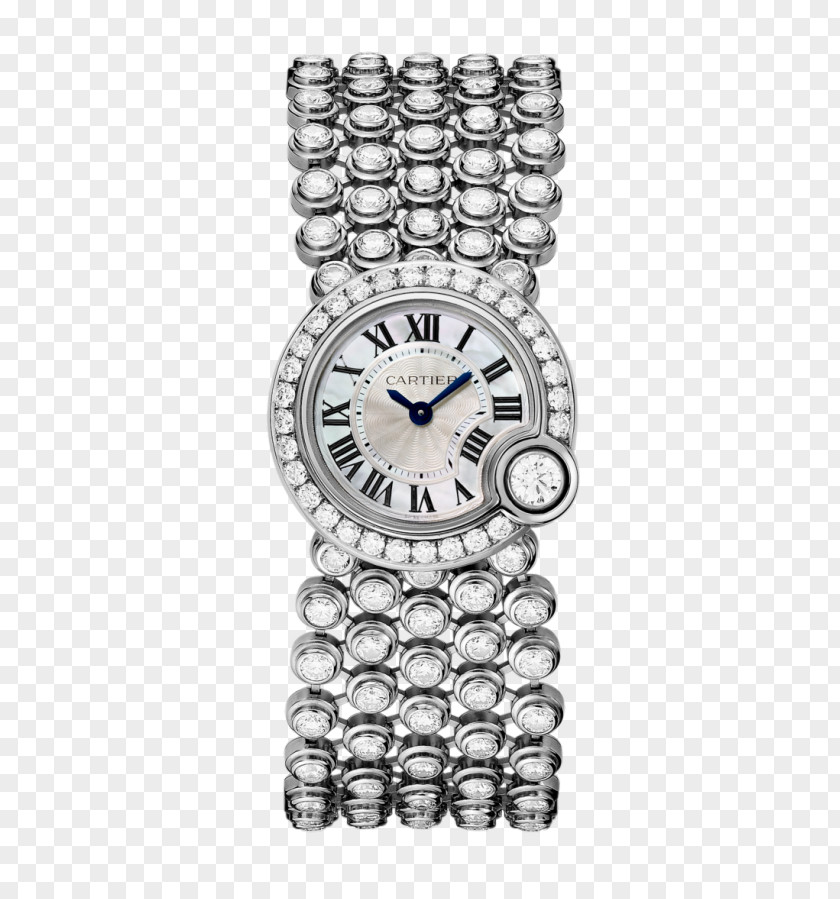 Cartier Silver Watch Mechanical Watches Female Form Jewellery Brilliant Swiss Made Diamond PNG