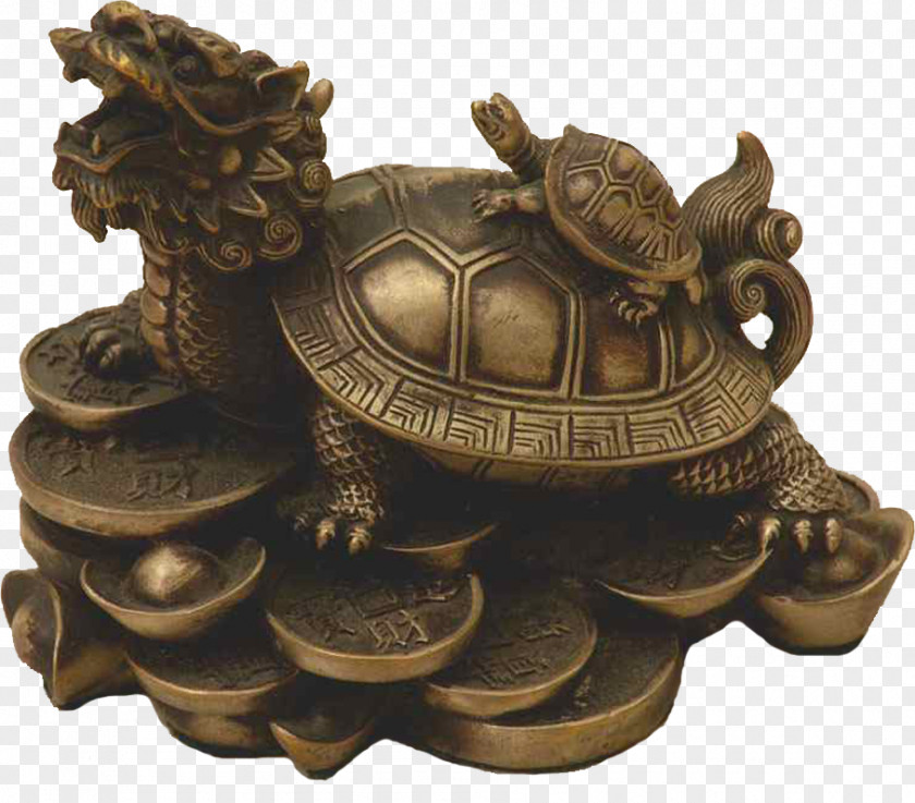 Cat--chinese Tortoise Bronze 01504 Statue Antique PNG