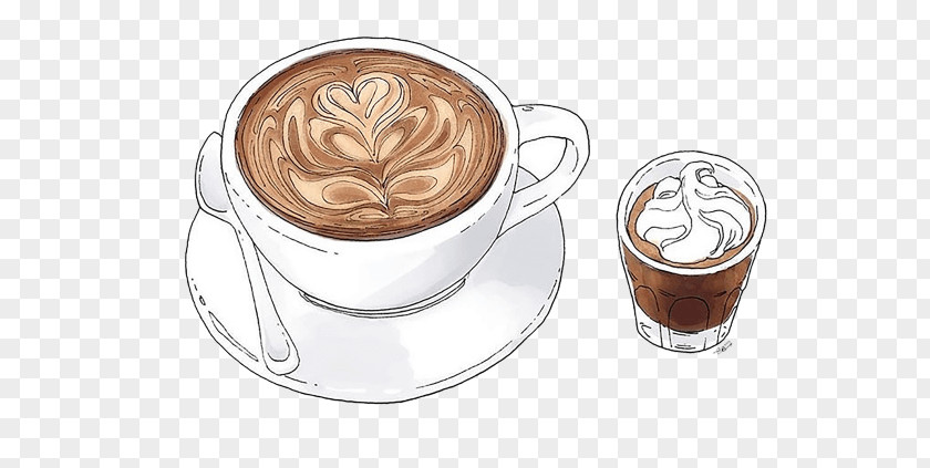 Coffee Sketch Café Au Lait Cappuccino Latte Flat White PNG