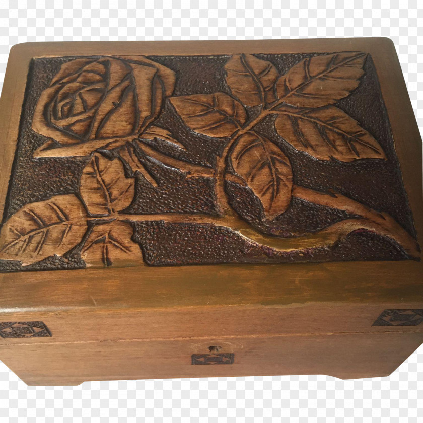 Wooden Box Casket Wood Carving Art Deco PNG