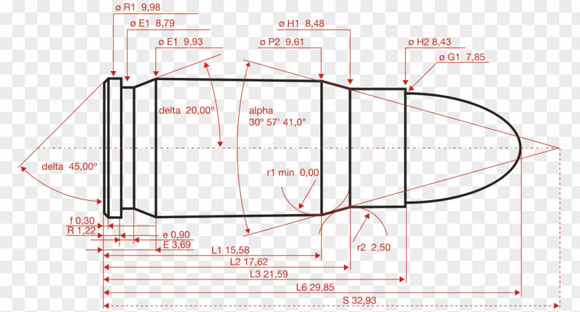 Blueprint Cartridge Luger Pistol Bullet .357 Magnum PNG