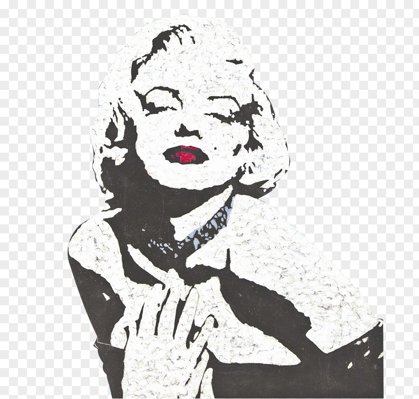 Monroe Eyes Closed Slightly Poster Pop Art Painting Celebrity PNG