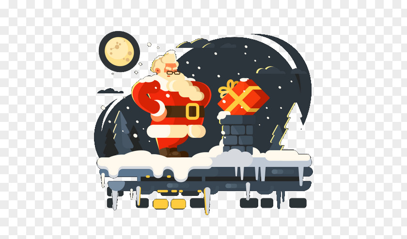 Santa Claus Giving Gifts Christmas Gift Illustration PNG